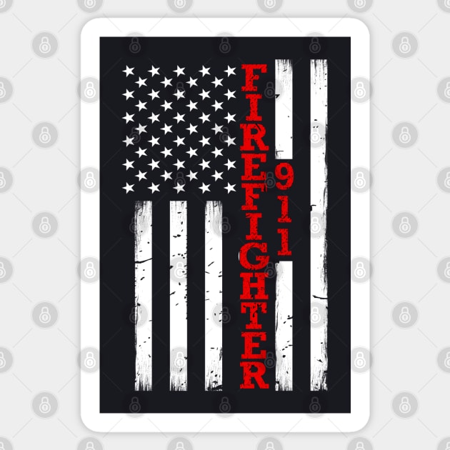 Firefighter Thin Red Line American Flag Sticker by bluelinemotivation